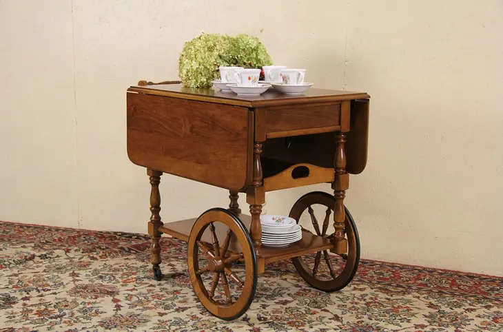 Maple Vintage Tea Cart, Beverage or Dessert Trolley