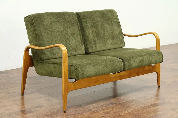Midcentury Modern 1960 Vintage Setee or Loveseat, New Upholstery