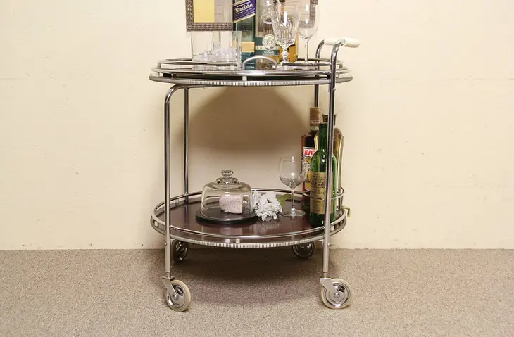 Midcentury Modern 1960's Vintage Beverage Cart, Tea or Dessert Trolley
