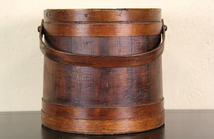 Country Pine Firkin or Sugar Bucket with Lid