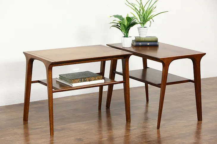 Profile by Drexel Van Koert Midcentury Modern 1960's Vintage Pair of End Tables