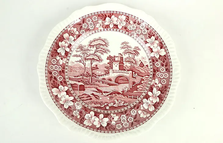 Spode Red or Pink Tower Luncheon or Salad Plate 7 1/2"