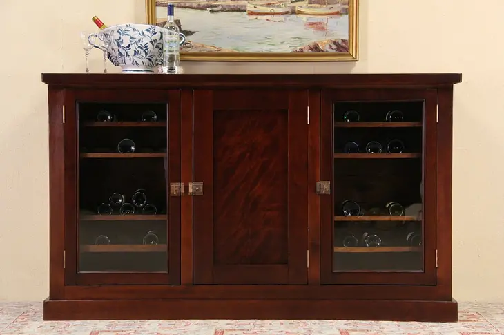 Back Bar with Wine Cabinets, Antique Icebox Counter / Sideboard / TV Console