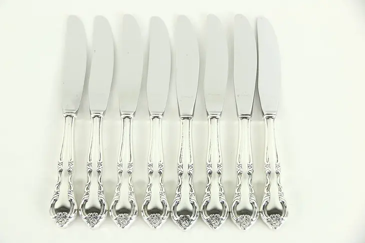 Easterling American Classic Sterling Silver Set 8 Butter Knives, Stainless Blade