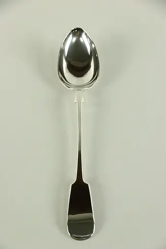Silver Plate English 1875 Antique Dressing or Stuffing Spoon, Signed JP & Co