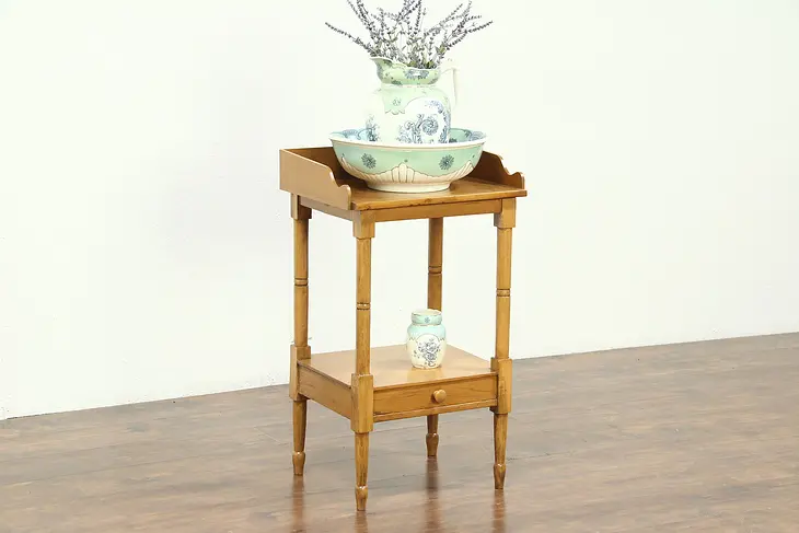 Country Pine Antique Bowl & Pitcher Stand, Nightstand, Vessel Sink Vanity #28820