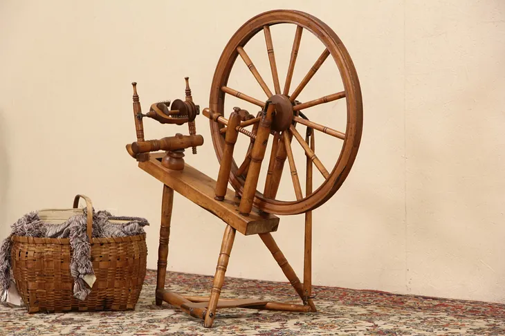 Maple Spinning Wheel, late 1800's