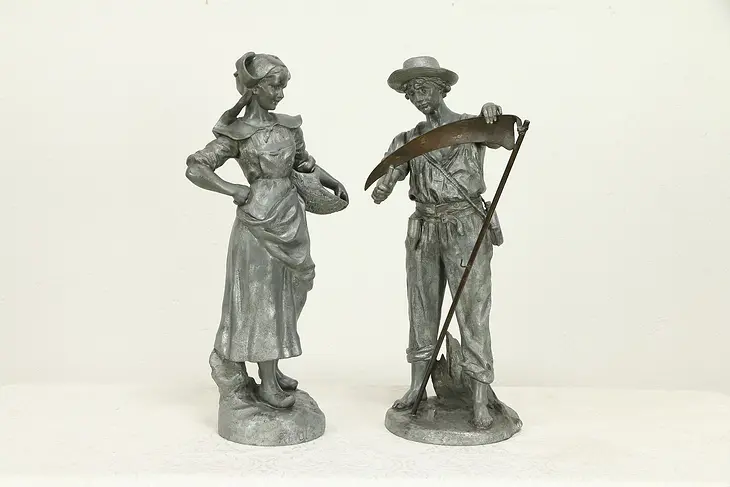 Pair of French Sculptures, Return from Market & Harvester, Skinsburger #31198