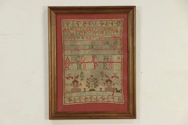 Sampler Early 1800's Antique Needlework, Signed Ann Simpson Aged 12  #29648