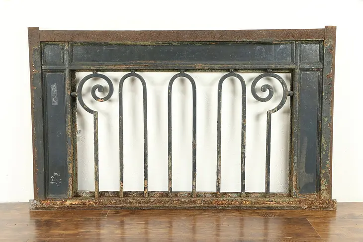 Wrought Iron Fragment Antique Architectural Salvage Window Frame #31346