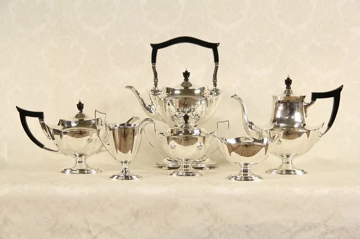 Sterling Silver Antique Gorham 6 Pc. Coffee & Tea Set