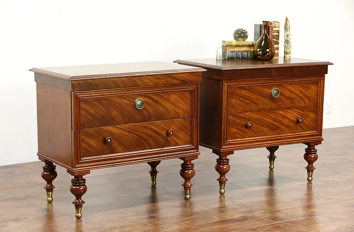 Pair of End Tables or Nightstands, Milling Road by Baker West Indies Collection
