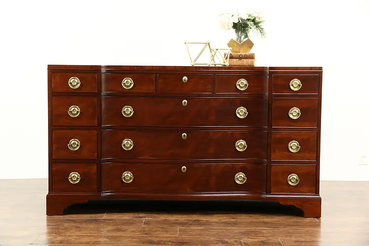 Traditional Sideboard, Server or Buffet, 12 Drawers, Signed Kittinger NY