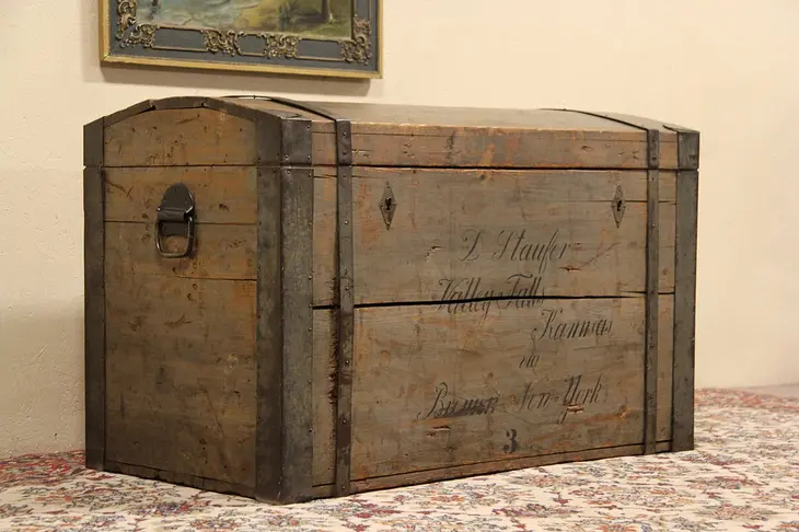 German 1870 Immigrant Trunk or Chest; bound for Kansas City