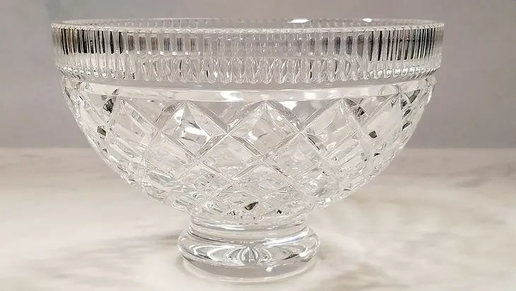 Waterford Signed Footed Serving or Centerpiece Bowl, 8" Diameter