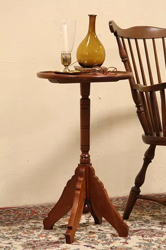 Cherry 1900 Antique Pedestal, Plant Stand or Chairside Table