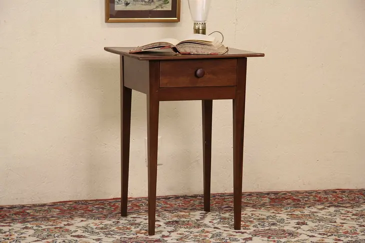 Country Federal 1830 Antique Cherry Table, Nightstand