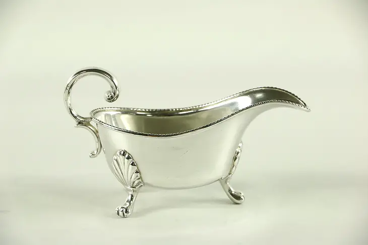 Silverplate 1900 Antique Footed Sauce Server or Gravy Boat