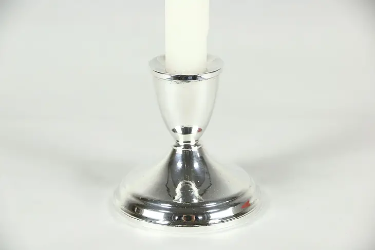 Sterling Silver Weighted Candleholder, Signed Duchin