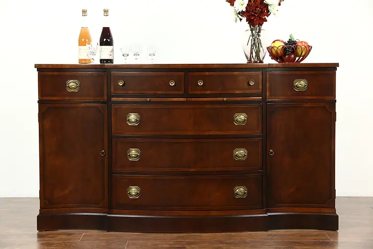 Traditional Mahogany Sideboard, Server or Buffet, Signed Metz