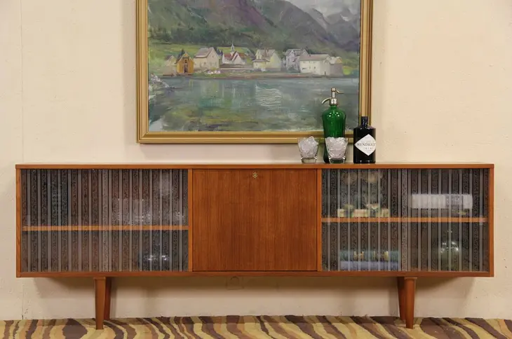 Midcentury Danish Modern Teak Bar Cabinet, 1960 Vintage