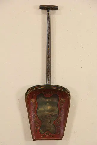 Swedish Folk Art Carved & Painted Vintage Wooden Shovel
