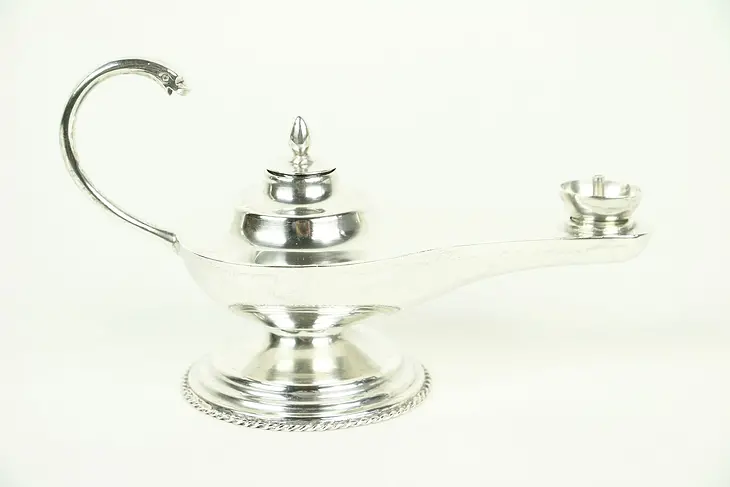 Aladdin Lamp, Sterling Silver, Oil Burning, Signed Mexico #28889