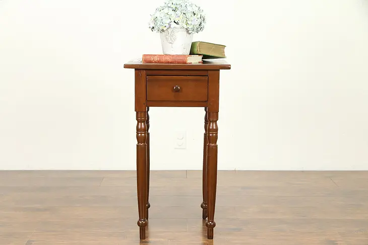Cherry Farmhouse Antique 1830 Country Sheraton Nightstand or End Table #31015