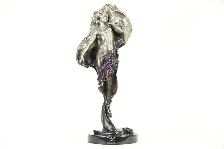 Twilight of her Soul Bronze Sculpture, Marble Base Signed Bobbie Carlyle