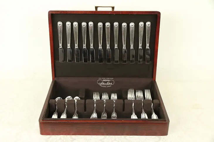 Silverware 48 Dinner Size Kings Pattern Set for 12, Chest, Atkin England #29292