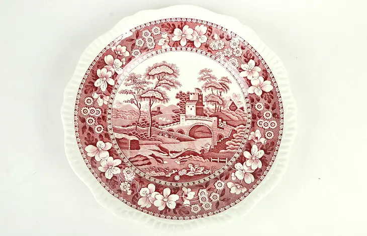 Spode Red or Pink Tower Dinner Plate 10 1/2"