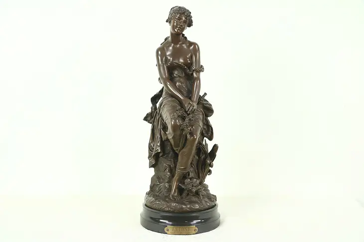 Bronze Antique Sculpture La Reve or The Dream, Signed Hip. Moreau #28732