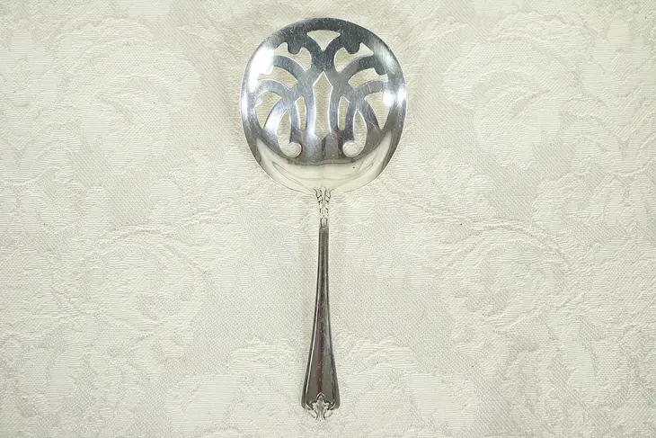Sterling Silver Slotted Serving Spoon, Hallmark Pat. 1913