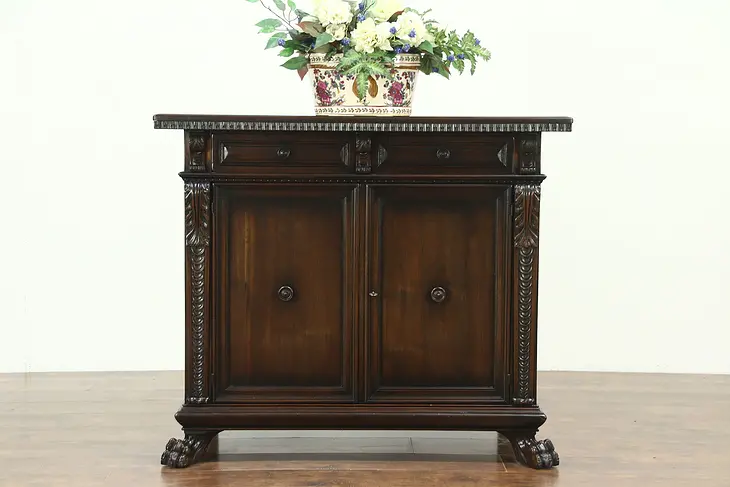 Renaissance Carved Vintage Sideboard, Server or TV Console, Italy