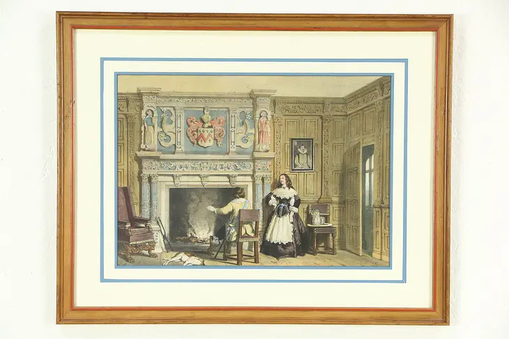 Engraving of an Interior, Attributed to Nash, 1780, Modern Frame