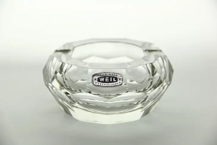 Weil of Czechoslovakia Signed Crystal Ash Tray