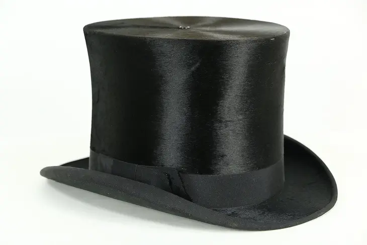 Beaver Silk Antique Late 1800's Top Hat, signed Young Bros., New York