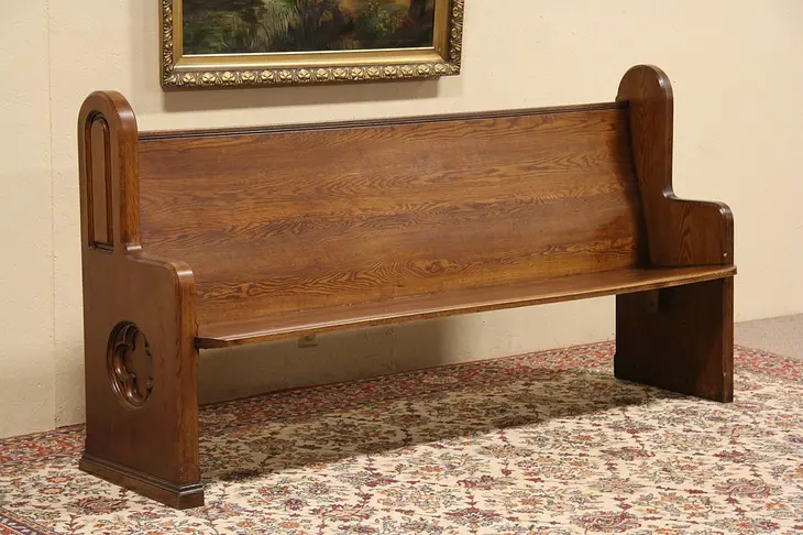 Oak 1900 Antique 6' 6"  Pew or Bench