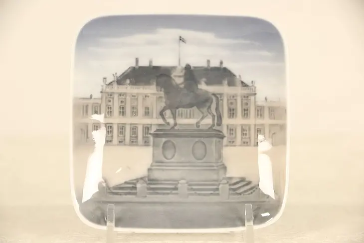 Royal Copenhagen Signed Square Tray, Amalienborg Palace