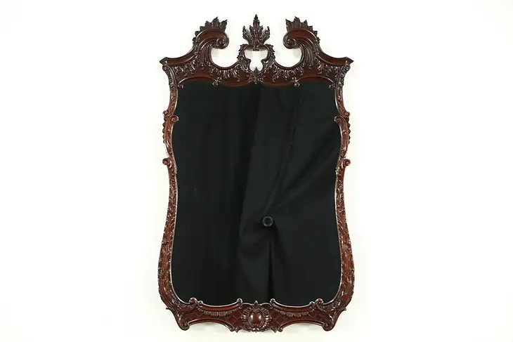 Georgian Design Carved Mahogany Vintage Mirror