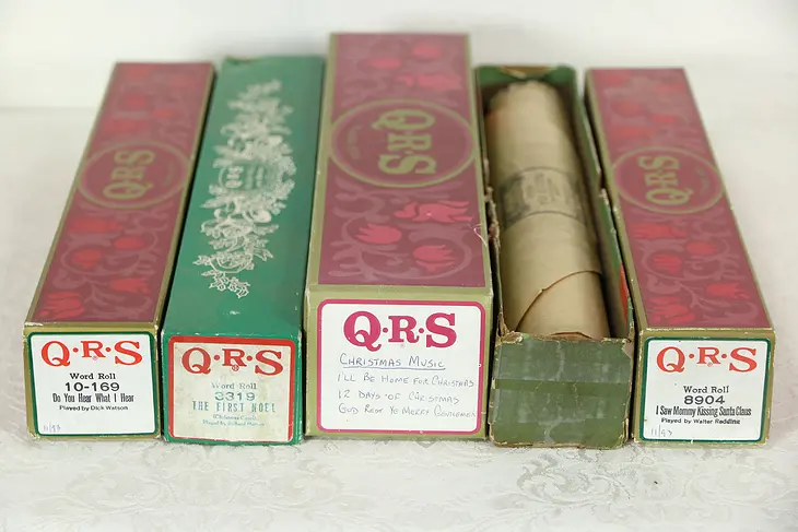 Christmas 5 Player Piano Rolls First Noel, 12 Days, God Rest Ye Merry, Etc.