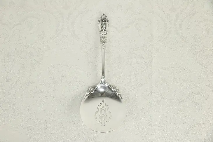 Slotted Sterling Silver 7 3/4" Serving Spoon, Wallace Rose Point #30127