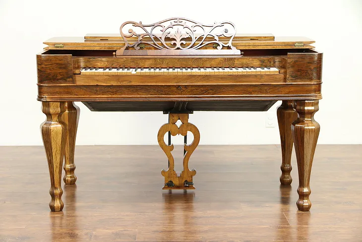 Rosewood Antique Melodeon Organ, Plays Poorly, Phelps Goodman NY #30436