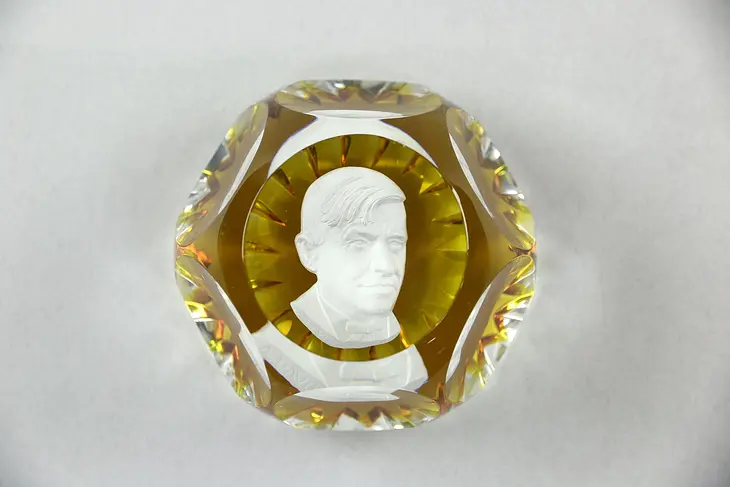 Baccarat Sulphide Glass Paperweight, A. David, 1966 #25111