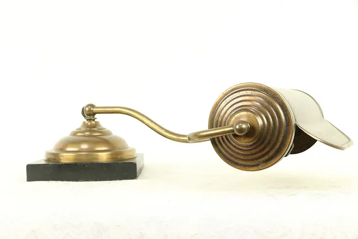 Brass & Marble Antique Rolltop Desk Lamp or Piano Light #30591