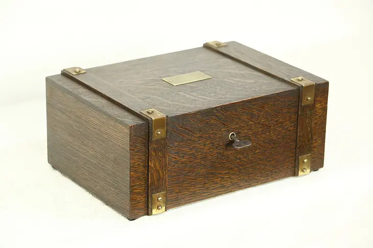Arts & Crafts Mission Oak Antique Craftsman Tobacco Humidor Box