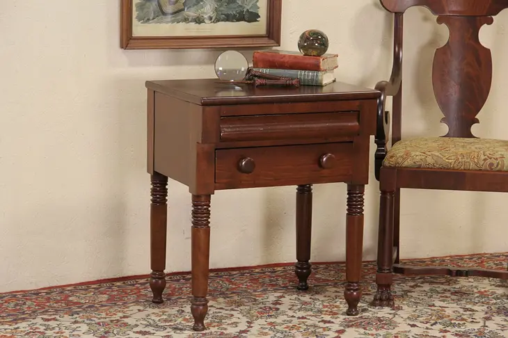 Empire 1840 Antique End Table Nightstand or End Table