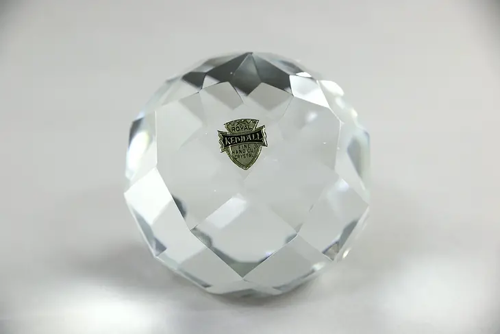 Royal Kendall Cut Crystal Faceted Paperweight, Japan