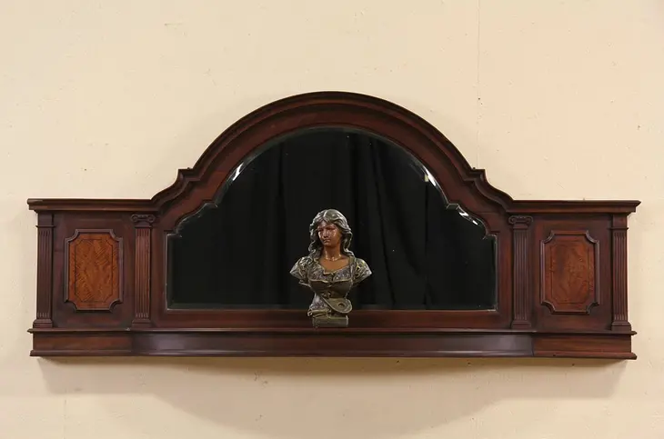 Architectural Salvage Antique 1900 Wall or Mantel Mirror & Shelf