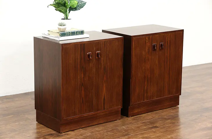 Pair Midcentury Danish Modern Rosewood 1960's Night Stands or End Tables
